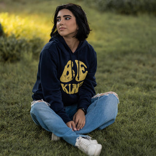 the be kind organic hoodie from the 138 way represented by a model in dubai
