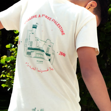 Kids Imagine a Free Palestine T-Shirt Raw Cotton