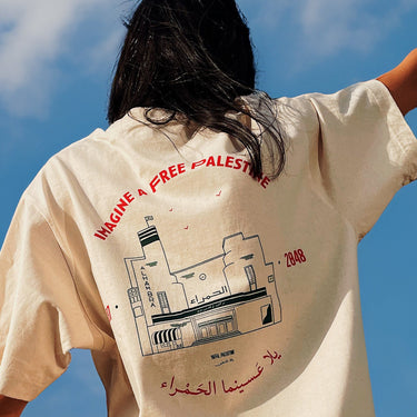 Camiseta Imagina una Palestina Libre Algodón Crudo